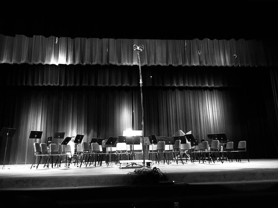 Photo of auditorium in black&amp;white