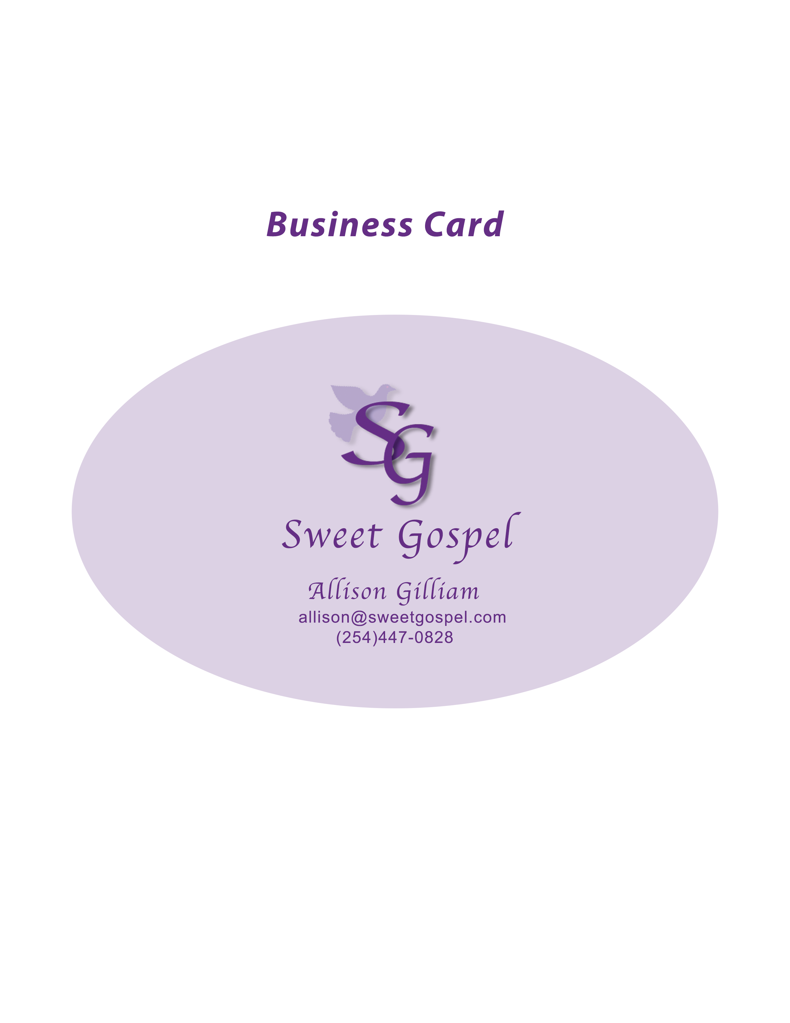 Photo of Sweet Gospel Biz Card